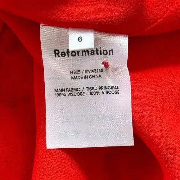 Reformation Andre Floral Crepe Midi Dress in Nina Red‎ Size 6 - Picture 8 of 9